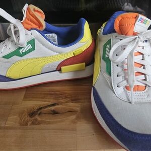 Puma White and Yellow Sneakers Classic Style